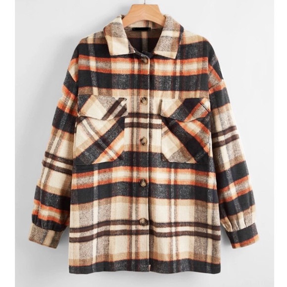 Jackets & Blazers - SOLD OUT Autumn Spice Fall Plaid Flannel Button Up Shacket Shirt Jacket